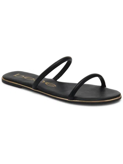 Bebe Issy Womens Slip On Double Strap Slide Sandals In Multi