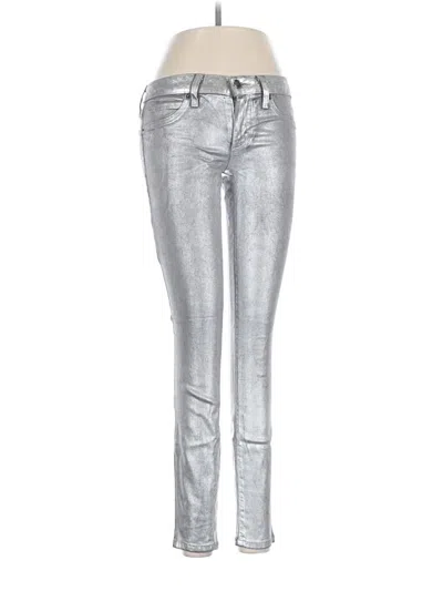 Pre-owned Bebe Jeggings In Silver