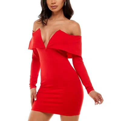 Bebe Juniors Womens Boning Mini Cocktail And Party Dress In Red