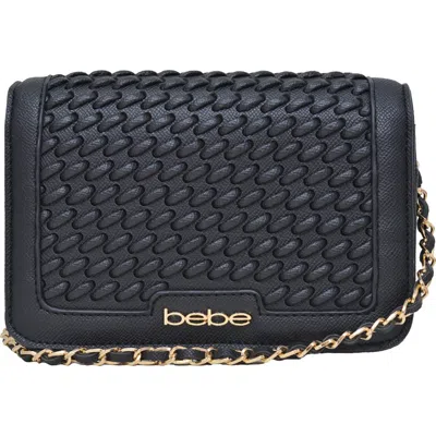 Bebe Katriel Woven Crossbody Bag In Black