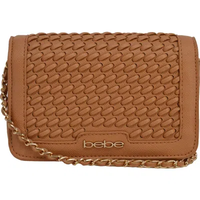 Bebe Katriel Woven Crossbody Bag In Brown