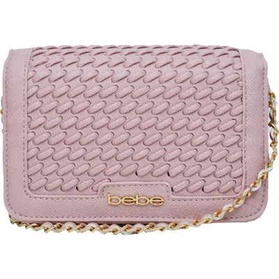 Bebe Katriel Woven Crossbody Bag In Pink