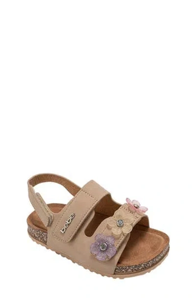 Bebe Kids' Blossom Footbed Sandal In Brown