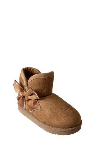 Bebe Kids' Cozy Embroidered Faux Fur Lined Boot In Brown