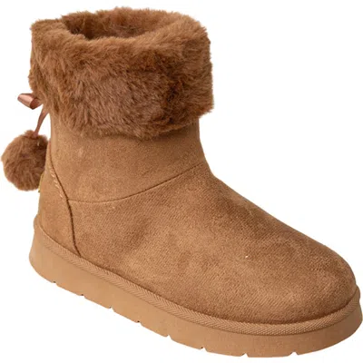 Bebe Kids' Cozy Faux Fur Collar Boot In Nude