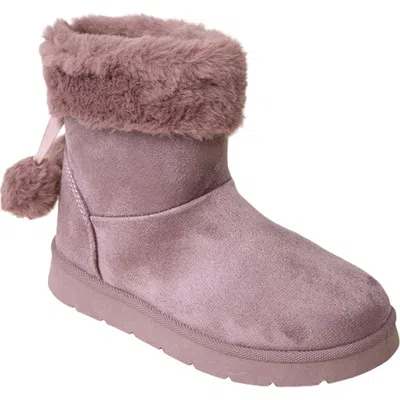 Bebe Kids' Cozy Faux Fur Collar Boot In Purple