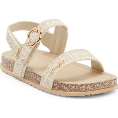 Bebe Kids' Double Strap Footbed Sandal In Brown