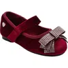 Bebe Kids' Embellished Bow Mary Jane Flat In Burgundy