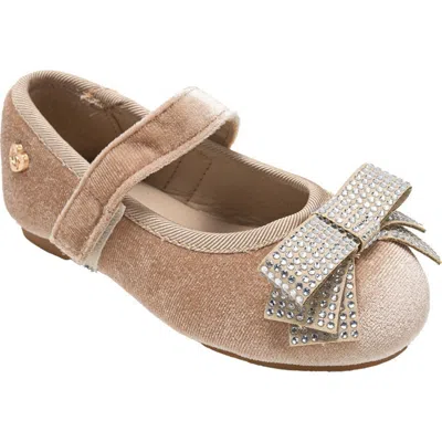 Bebe Kids' Embellished Bow Mary Jane Flat In Gold