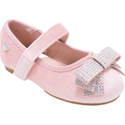 Bebe Kids' Embellished Bow Mary Jane Flat In Pink