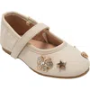 Bebe Kids' Embellished Charm Mary Jane Flat In Neutral