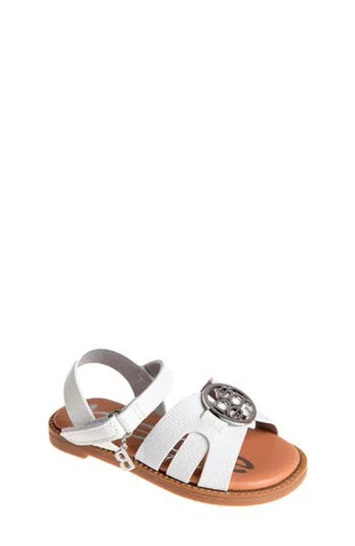 Bebe Kids' Embossed Strappy Sandal In White