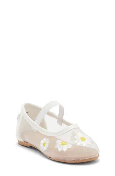 Bebe Kids' Embroidered Mesh Flat In White