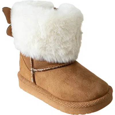Bebe Kids' Faux Fur Trim Winter Boot In Brown