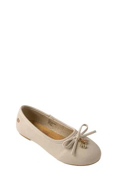 Bebe Kids' Faux Leather Ballet Flat In Neutral