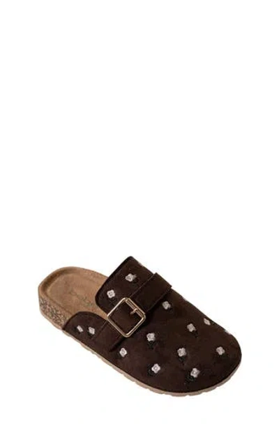 Bebe Kids' Floral Embroidered Clog In Brown