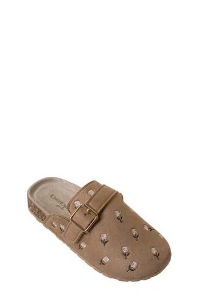 Bebe Kids' Floral Embroidered Clog In Animal Print
