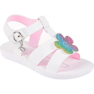 Bebe Kids' Flower Cage Sandal In White Multi