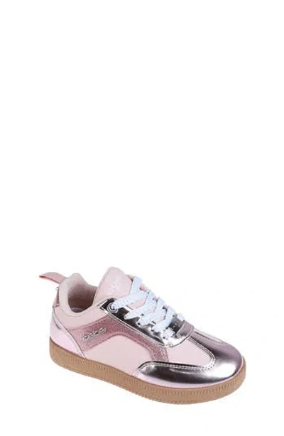 Bebe Kids' Little Girls Sparkly With Glitter Patent And Logo Rivets Sneakers In Blush