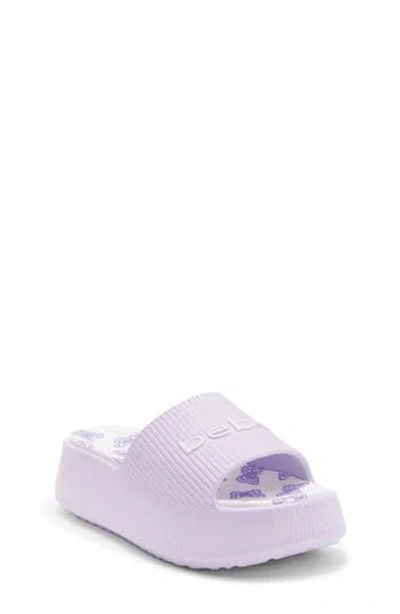 Bebe Kids' Logo Accent Platform Slide Sandal In Purple
