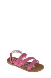 Bebe Kids' Little Girls Flat With Rhinestone And  Ornamentation Sandals In Fuchsia