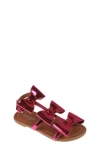 Bebe Kids' Little Girls Comfortable And Stylish Flat With Oversized Bows Sandals In Fuchsia