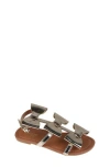 Bebe Little Girls Comfortable And Stylish Flat With Oversized Bows Sandals In Light Gold
