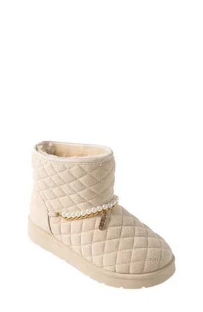 Bebe Kids' Quilted Faux Fur Lined Boot In Neutral
