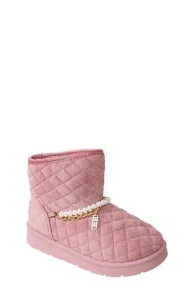 Bebe Kids' Quilted Faux Fur Lined Boot In Pink