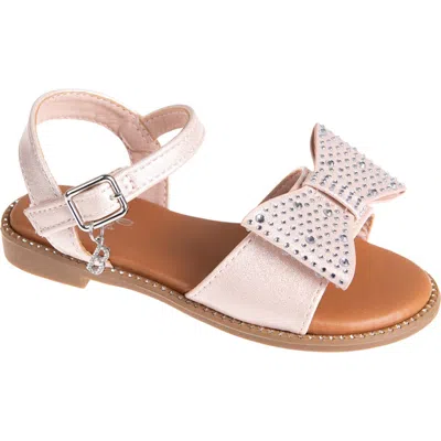 Bebe Kids' Little Girls Fashion With Special Rhinestone Bow Sandals In Blush