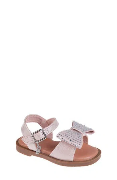 Bebe Kids' Rhinestone Bow Sandal In Blush
