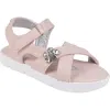 Bebe Little Girls Sporty With Flower Gem Accent Sandals In Pink