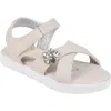 Bebe Kids' Little Girls Sporty With Flower Gem Accent Sandals In Tan