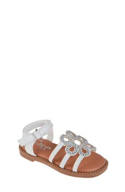 Bebe Kids' Rhinestone Flower Sandal In White