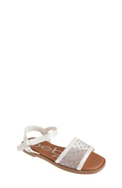 Bebe Kids' Little Girls Sparkly Fashion With Rhinestone Sandals In Nude