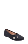 Bebe Kids' Shimmer Charm Flat In Black