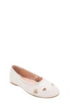 Bebe Kids' Shimmer Charm Flat In White