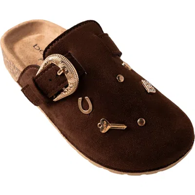 Bebe Kids' Western Buckle Clog In Brown