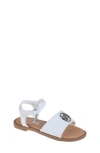 Bebe Little Girls Embossed Flat With Medallion Hardware Sandals In White