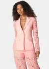 BEBE LACE COMBO TAILORED JACKET