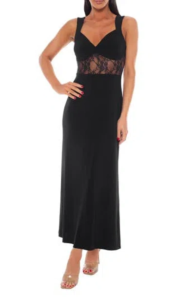 Bebe Lace Inset Slipdress In Black