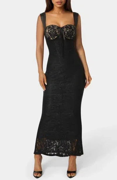 Bebe Lace Maxi Dress In Multi