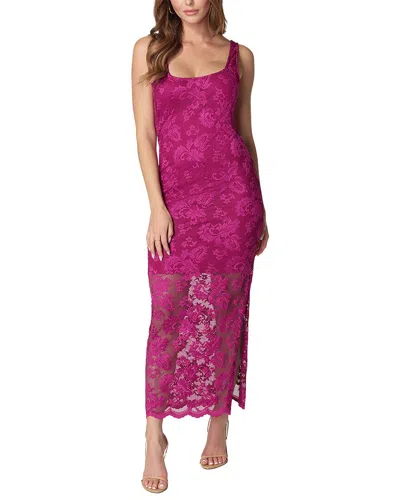 Bebe Marseille Lace Square Neck Tank Dress In Fuchsia
