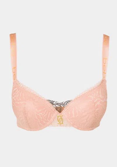 Bebe Lace Mega Push-up Bra In Sandalwood