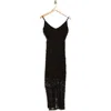 Bebe Lace Midi Dress In Black