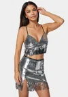 Bebe Lace Shrug And Sequins Cami In Black