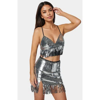 BEBE BEBE LACE SHRUG AND SEQUINS CAMI