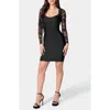 Bebe Lace Sleeve Bandage Minidress In Blue