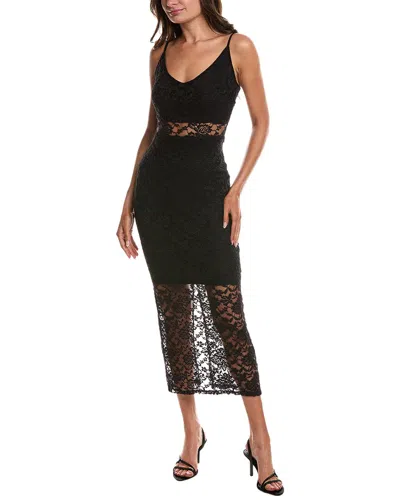 Bebe Lace Spaghetti Strap Maxi Dress In Black