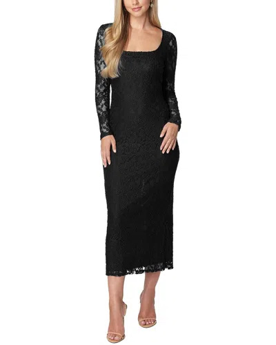 Bebe Lace Square Neck Maxi Dress In Black